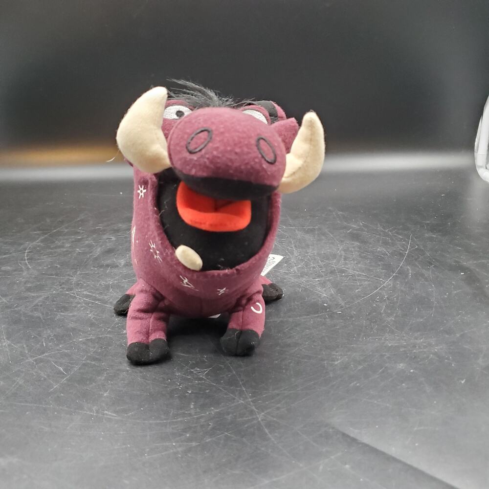 Disney Lion King Pumbaa Plush Bean Bag Toy Maroon Warthog Stuffed Animal